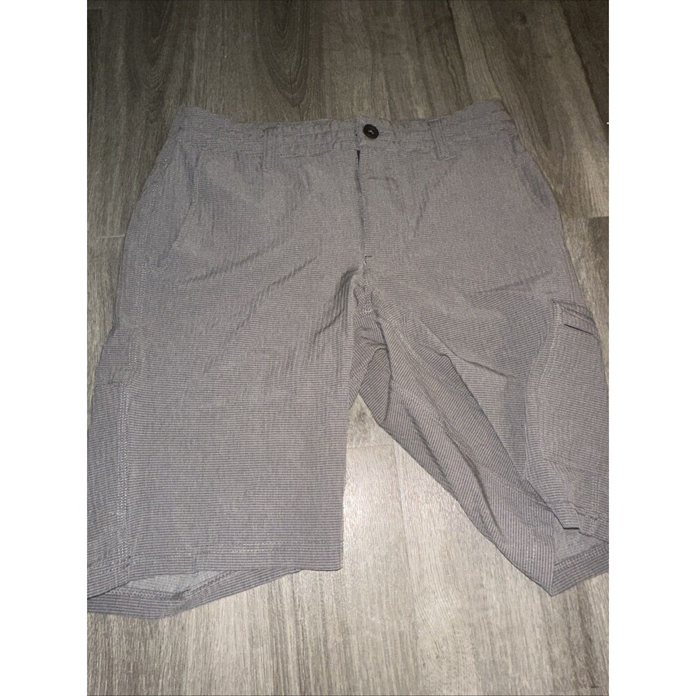 O'Neill Hybrid Shorts Mens 30 Gray Striped Drawstring Crossover Cargo